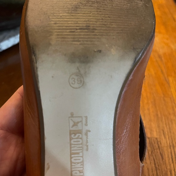 PIKOLINOS Brandy Brown Leather Sling Backs Strappy Heel Sandals Size 39 8.5 - Picture 8 of 8